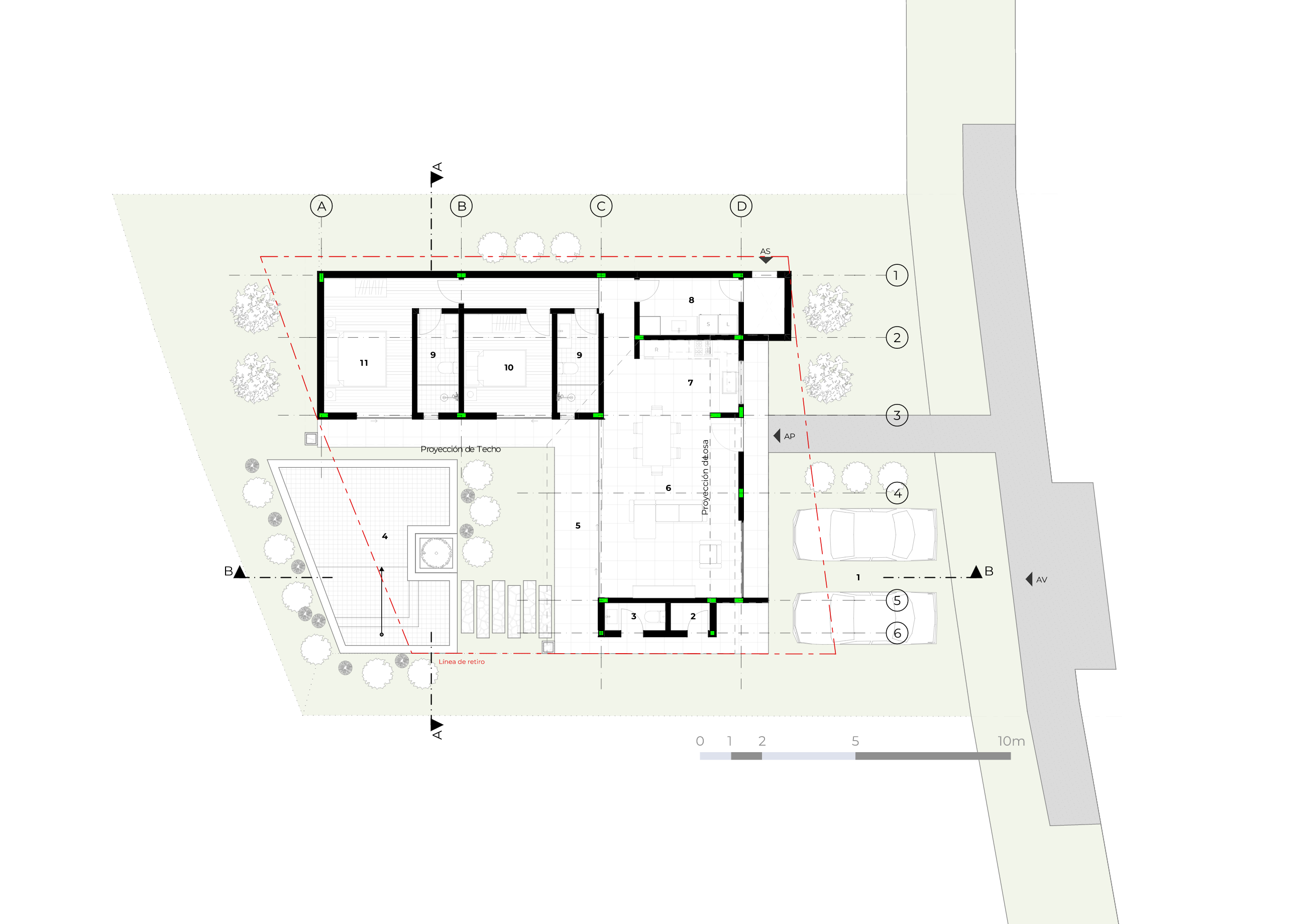 Planta arquitectónica de Casa La Cuña